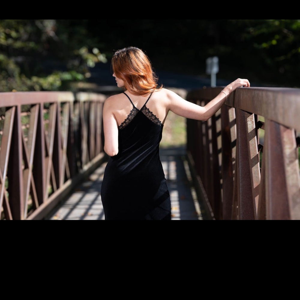 Express Black Lace Trim Midi Dress - Picture 3 of 6